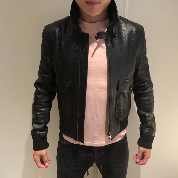 burberry leather bomber